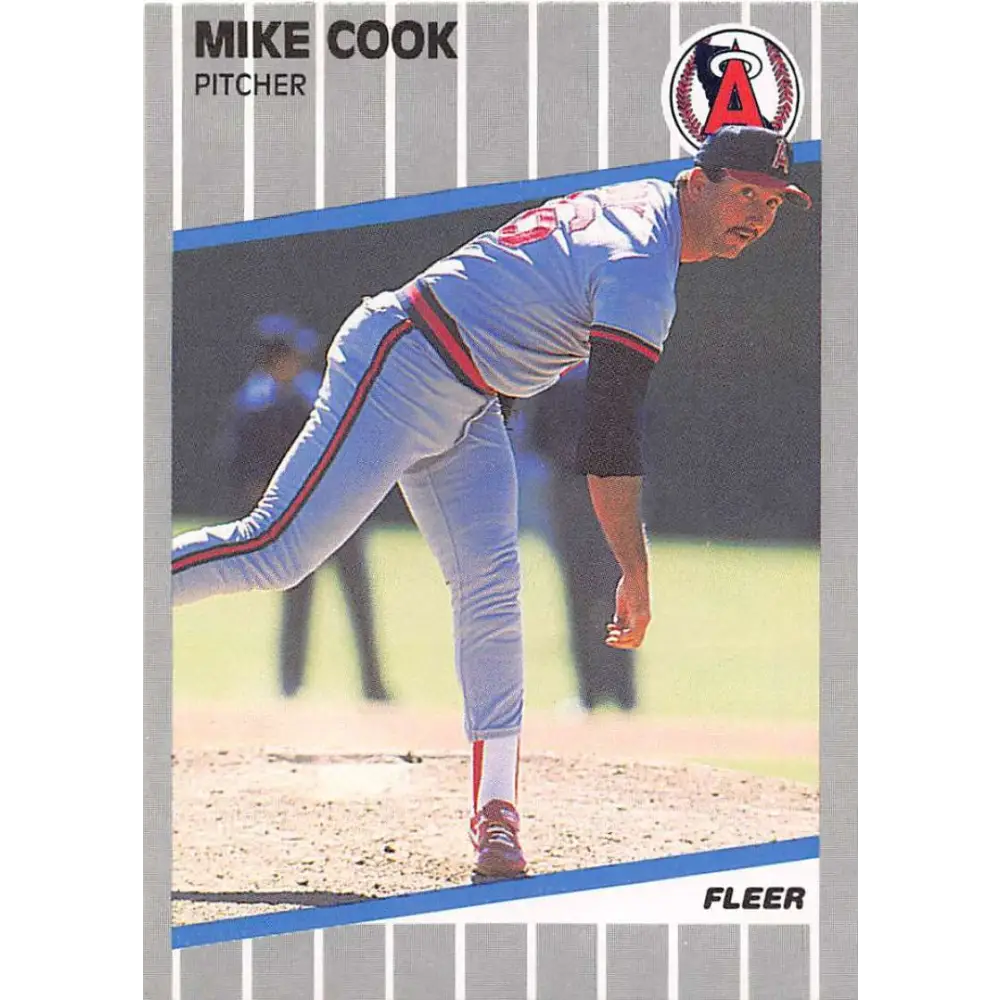 1989 Fleer #472 Mike Cook EX Excellent RC Rookie California Angels Baseball Card  Image 1