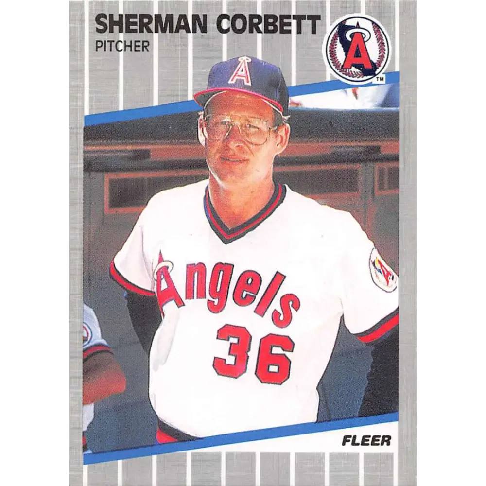 1989 Fleer #473 Sherman Corbett EX Excellent RC Rookie California Angels Baseball Card  Image 1
