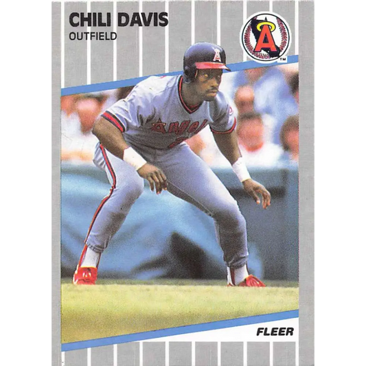 1989 Fleer #474 Chili Davis EX Excellent California Angels Baseball Card  Image 1