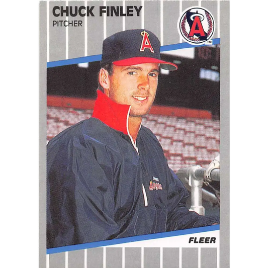1989 Fleer #477 Chuck Finley EX Excellent California Angels Baseball Card  Image 1