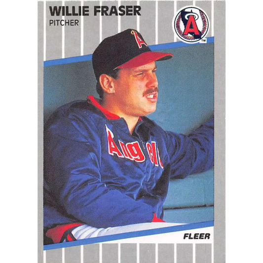 1989 Fleer #478 Willie Fraser EX Excellent California Angels Baseball Card  Image 1
