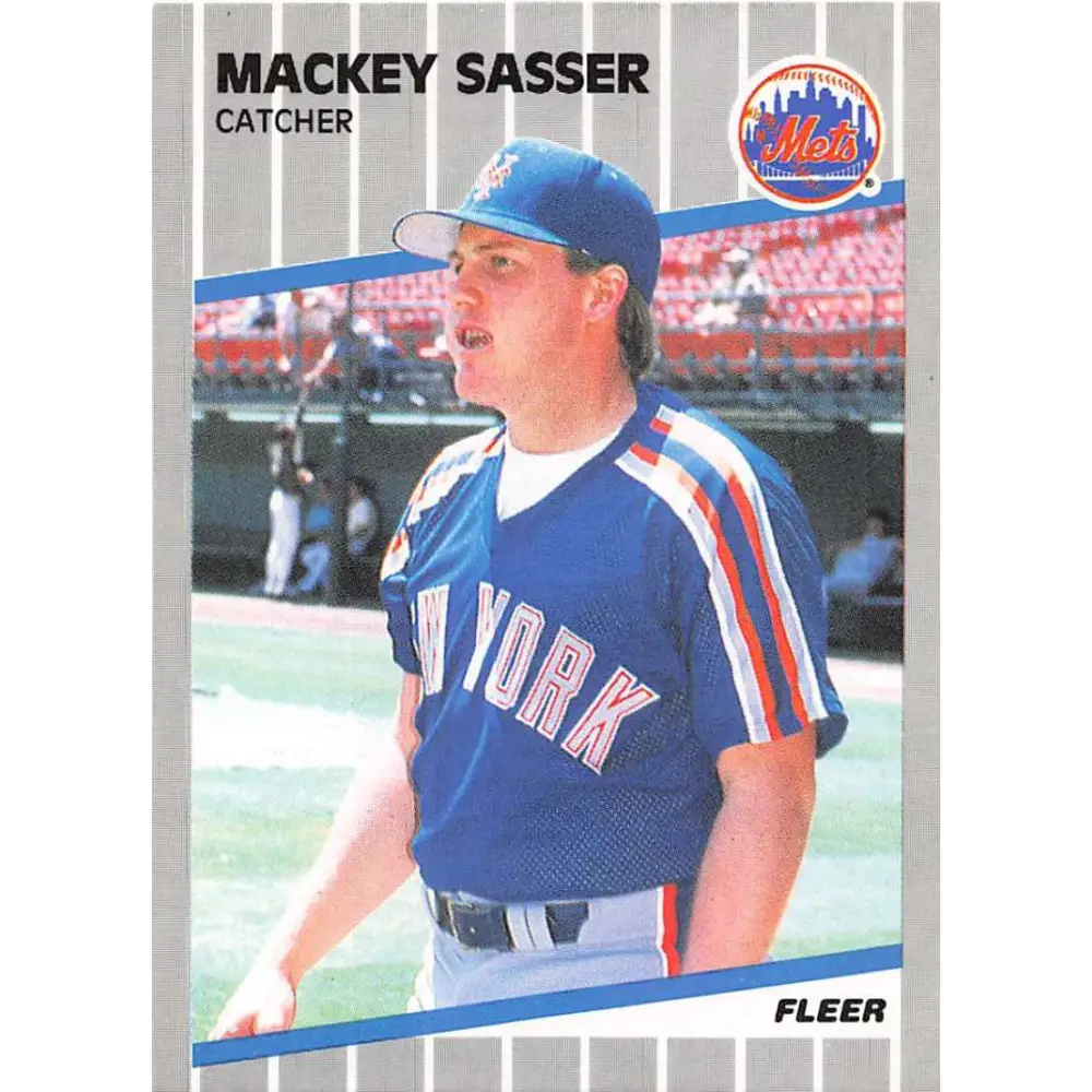 1989 Fleer #48 Mackey Sasser EX Excellent New York Mets Baseball Card  Image 1