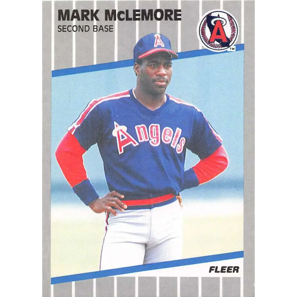 1989 Fleer #484 Mark McLemore EX Excellent California Angels Baseball Card  Image 1