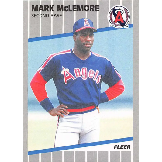 1989 Fleer #484 Mark McLemore EX Excellent California Angels Baseball Card  Image 1
