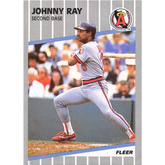1989 Fleer #487 Johnny Ray EX Excellent California Angels Baseball Card  Image 1