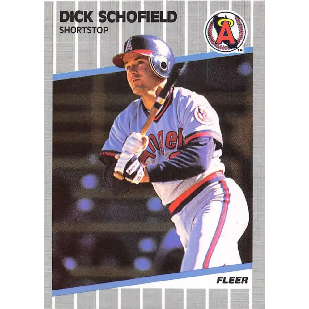 1989 Fleer #488 Dick Schofield EX Excellent California Angels Baseball Card  Image 1