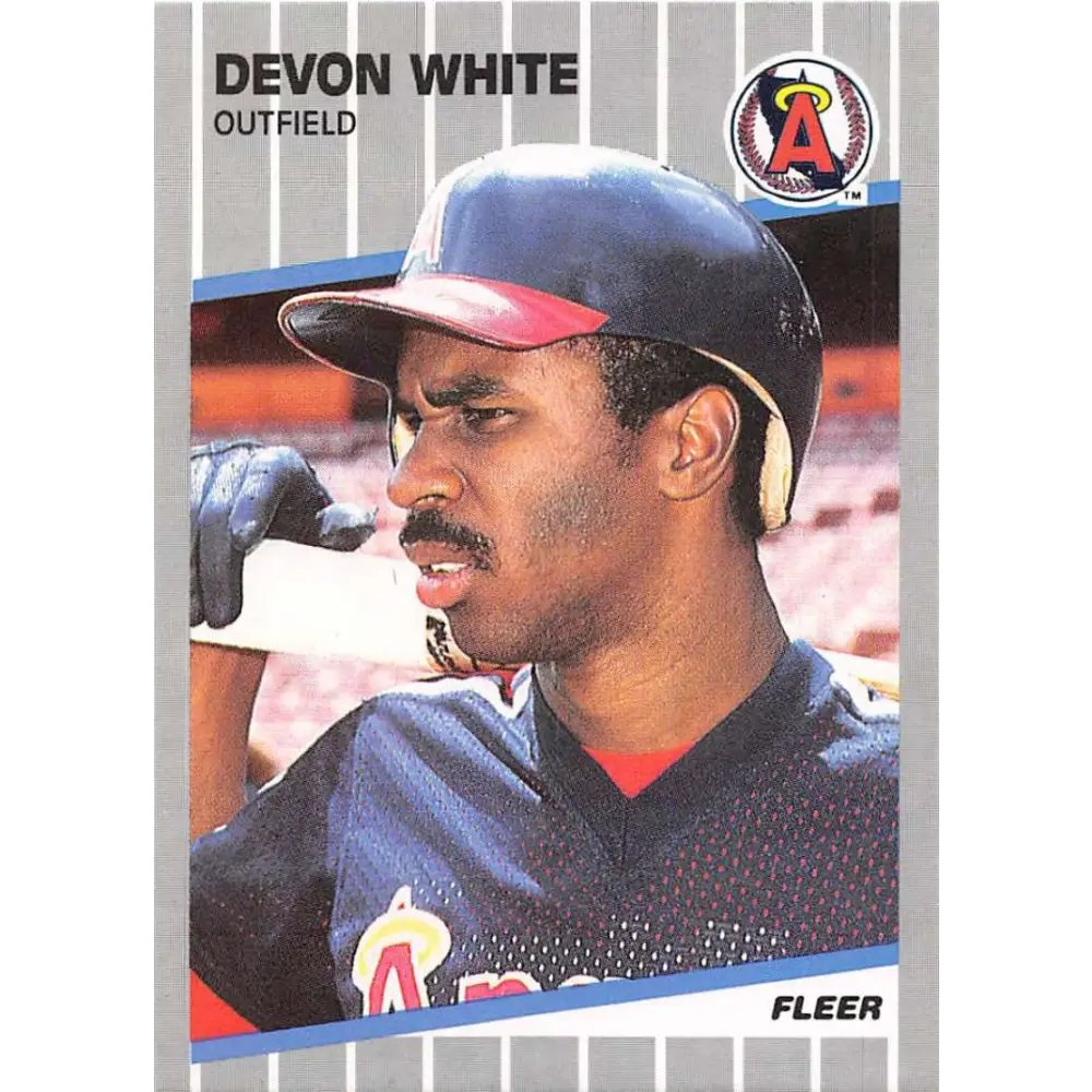 1989 Fleer #489 Devon White EX Excellent California Angels Baseball Card  Image 1