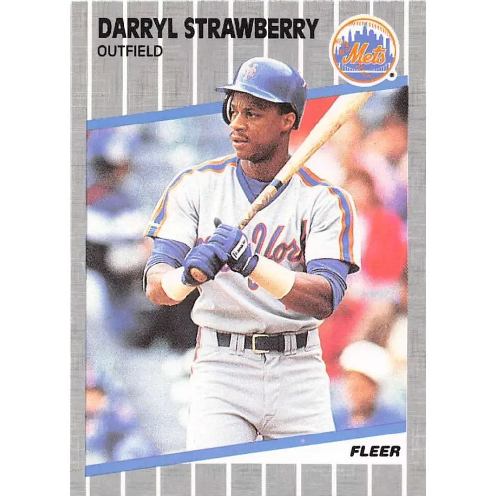 1989 Fleer #49 Darryl Strawberry EX Excellent New York Mets Baseball Card  Image 1