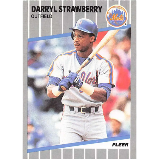 1989 Fleer #49 Darryl Strawberry EX Excellent New York Mets Baseball Card  Image 1