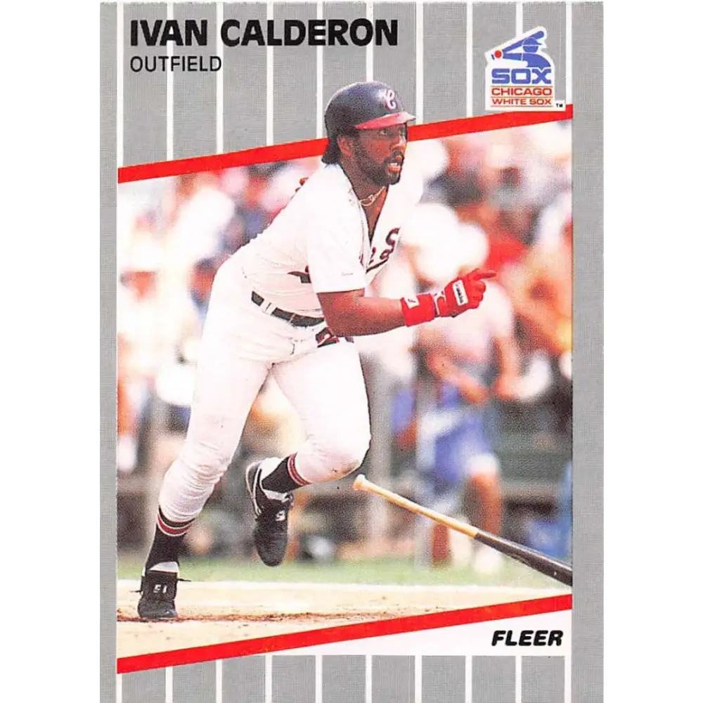 1989 Fleer #493 Ivan Calderon EX Excellent Chicago White Sox Baseball Card  Image 1