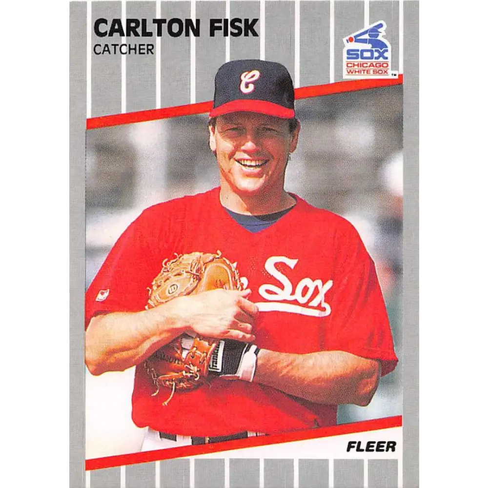 1989 Fleer #495 Carlton Fisk EX Excellent Chicago White Sox Baseball Card  Image 1