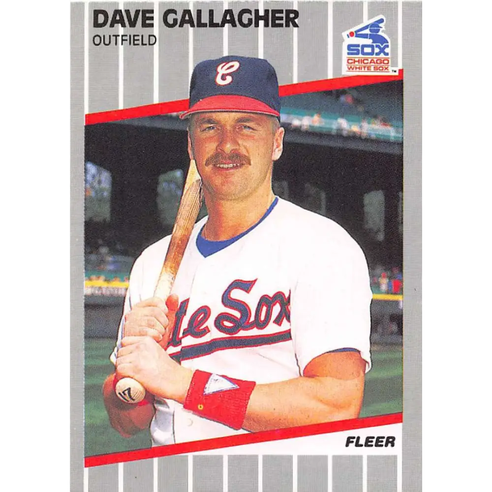 1989 Fleer #496 Dave Gallagher EX Excellent RC Rookie Chicago White Sox Baseball Card  Image 1