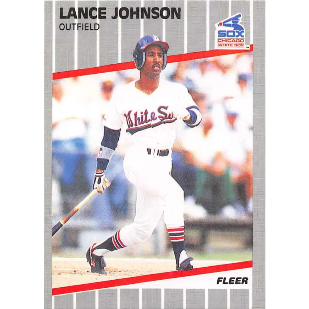 1989 Fleer #499 Lance Johnson EX Excellent Chicago White Sox Baseball Card  Image 1