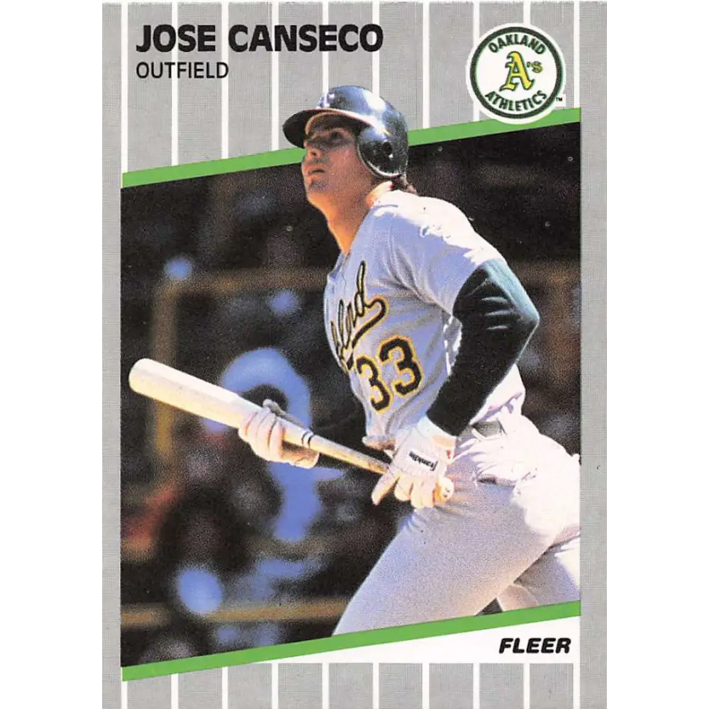 1989 Fleer #5 Jose Canseco EX Excellent Oakland Athletics Baseball Card  Image 1