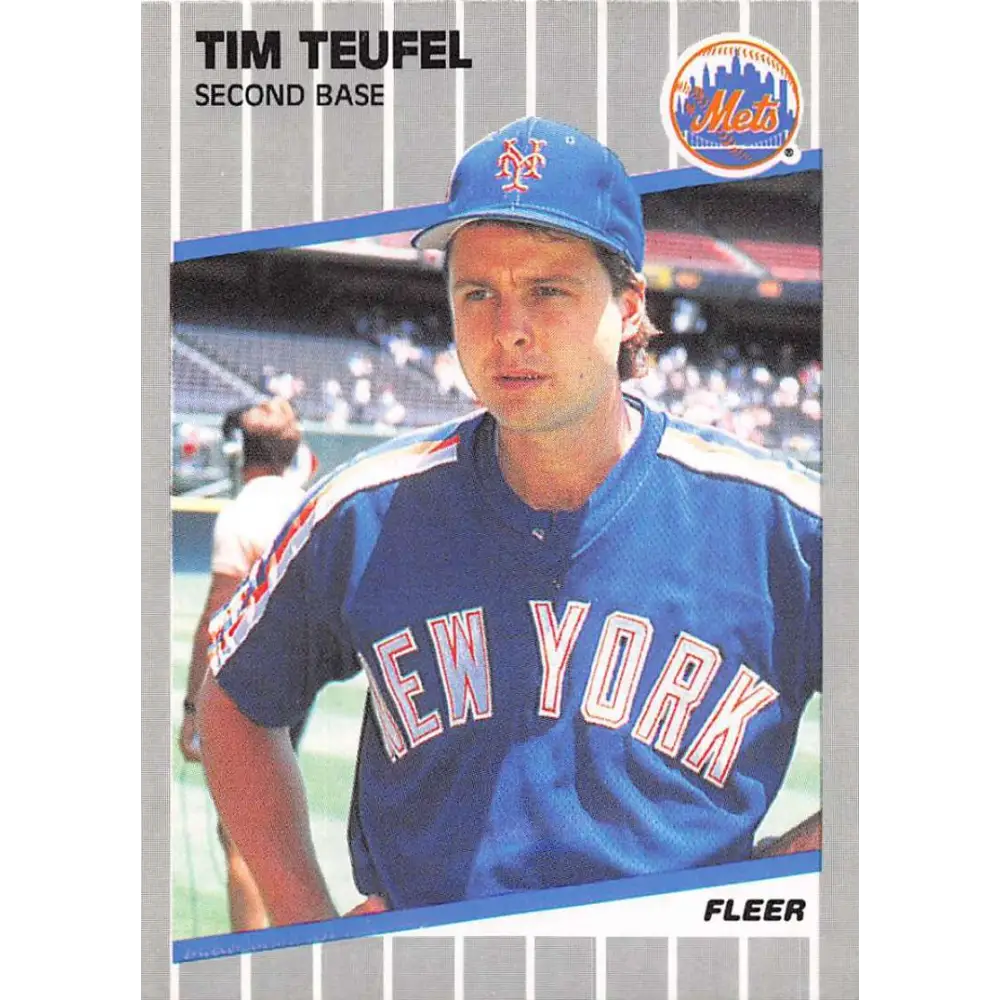 1989 Fleer #50 Tim Teufel EX Excellent New York Mets Baseball Card  Image 1