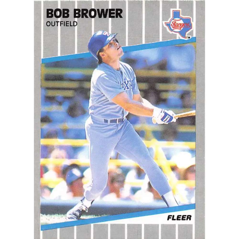 1989 Fleer #514 Bob Brower EX Excellent Texas Rangers Baseball Card  Image 1