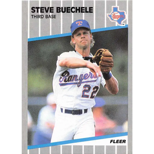 1989 Fleer #515 Steve Buechele EX Excellent Texas Rangers Baseball Card  Image 1