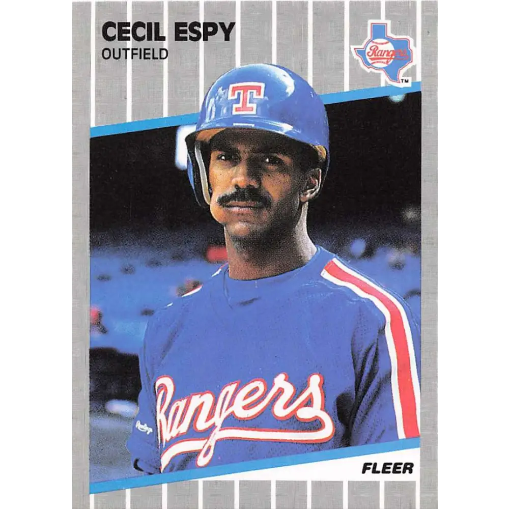 1989 Fleer #517 Cecil Espy EX Excellent Texas Rangers Baseball Card  Image 1