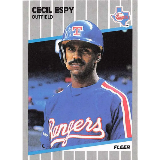 1989 Fleer #517 Cecil Espy EX Excellent Texas Rangers Baseball Card  Image 1