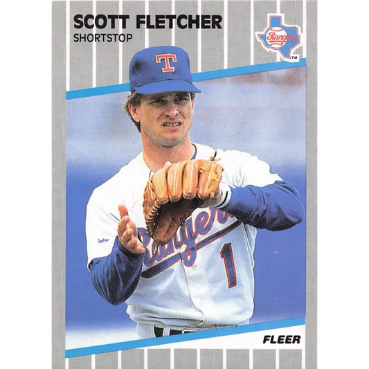 1989 Fleer #518 Scott Fletcher EX Excellent Texas Rangers Baseball Card  Image 1