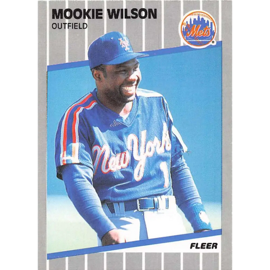 1989 Fleer #52 Mookie Wilson EX Excellent New York Mets Baseball Card  Image 1