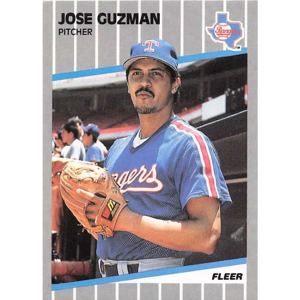 1989 Fleer #520 Jose Guzman EX Excellent Texas Rangers Baseball Card  Image 1