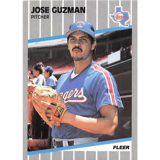 1989 Fleer #520 Jose Guzman EX Excellent Texas Rangers Baseball Card  Image 1