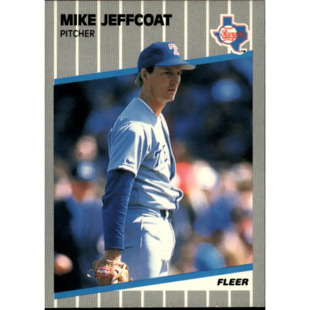 1989 Fleer #524 Mike Jeffcoat EX Excellent Texas Rangers Baseball Card  Image 1
