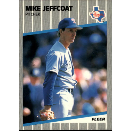1989 Fleer #524 Mike Jeffcoat EX Excellent Texas Rangers Baseball Card  Image 1