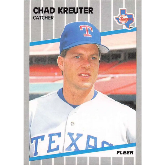 1989 Fleer #526 Chad Kreuter EX Excellent RC Rookie Texas Rangers Baseball Card  Image 1