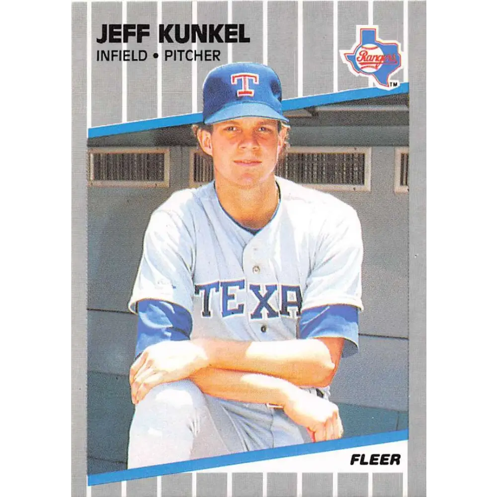 1989 Fleer #527 Jeff Kunkel EX Excellent Texas Rangers Baseball Card  Image 1