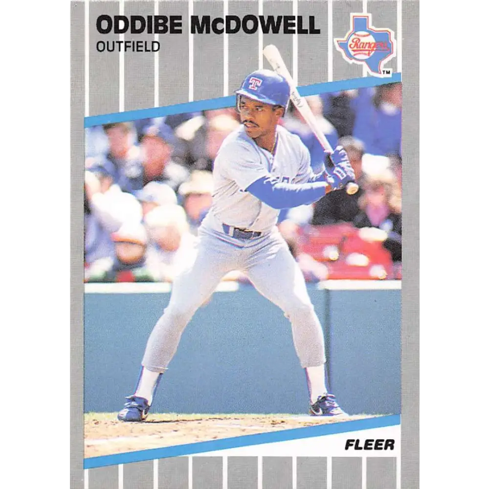 1989 Fleer #528 Oddibe McDowell EX Excellent Texas Rangers Baseball Card  Image 1
