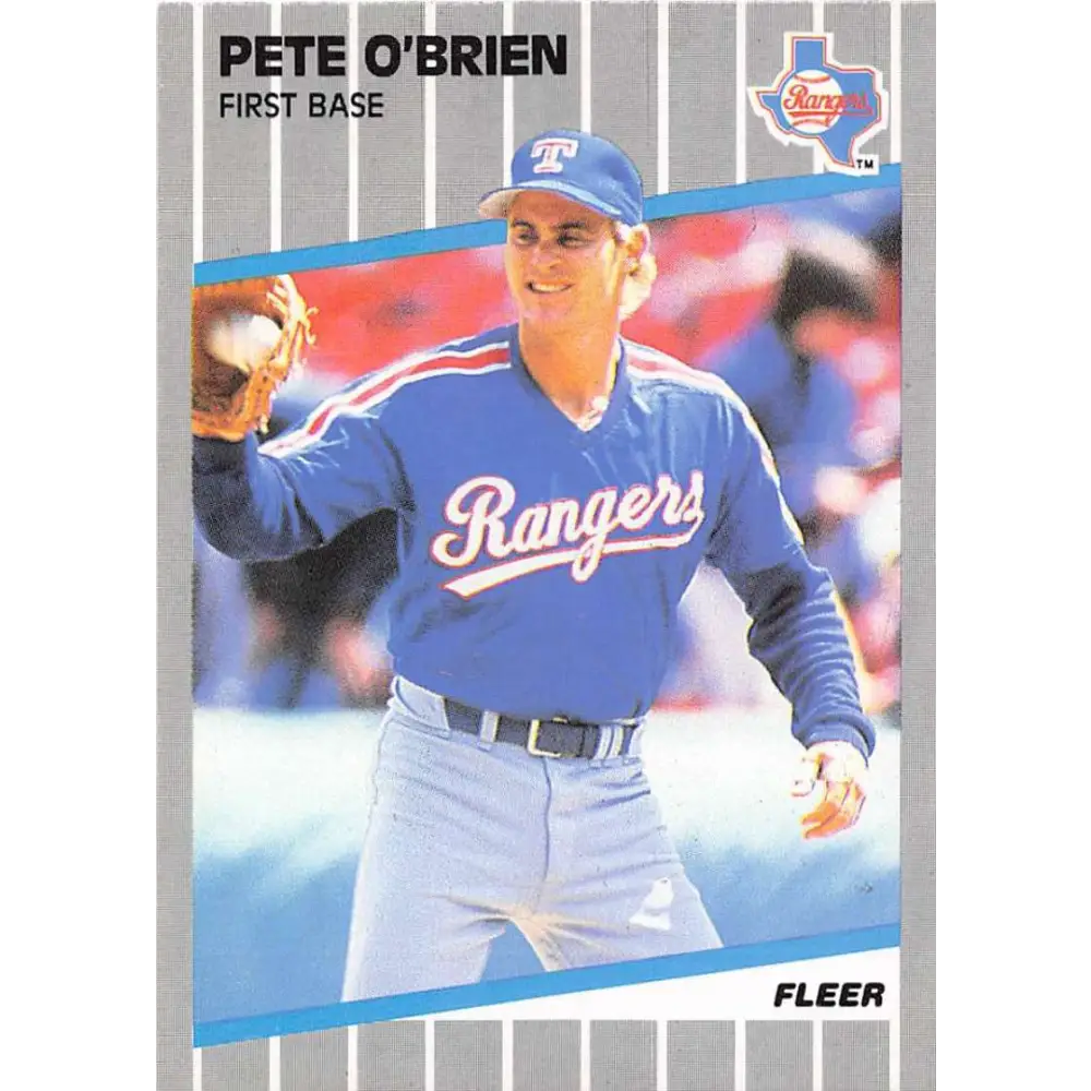 1989 Fleer #529 Pete O'Brien EX Excellent Texas Rangers Baseball Card  Image 1