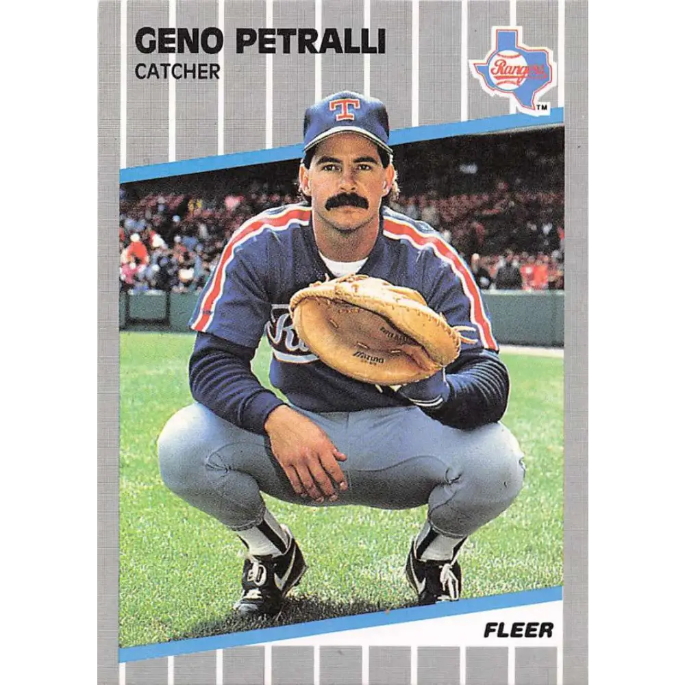 1989 Fleer #530 Geno Petralli EX Excellent Texas Rangers Baseball Card  Image 1