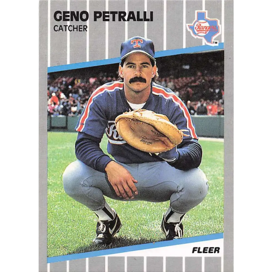 1989 Fleer #530 Geno Petralli EX Excellent Texas Rangers Baseball Card  Image 1