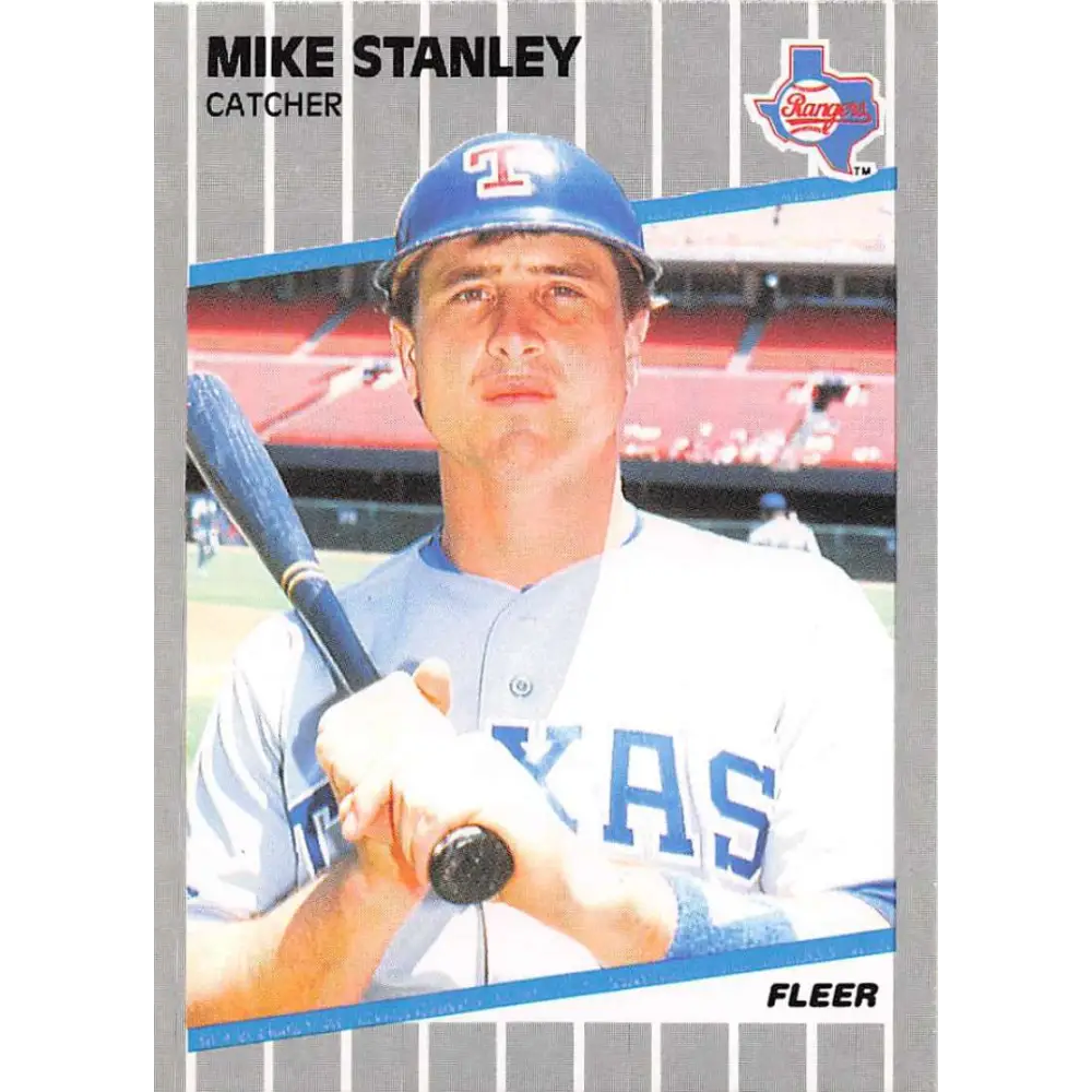 1989 Fleer #533 Mike Stanley EX Excellent Texas Rangers Baseball Card  Image 1