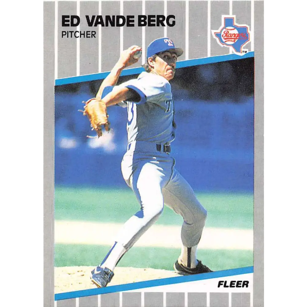 1989 Fleer #534b Ed Vande Berg EX Excellent Texas Rangers Baseball Card  Image 1