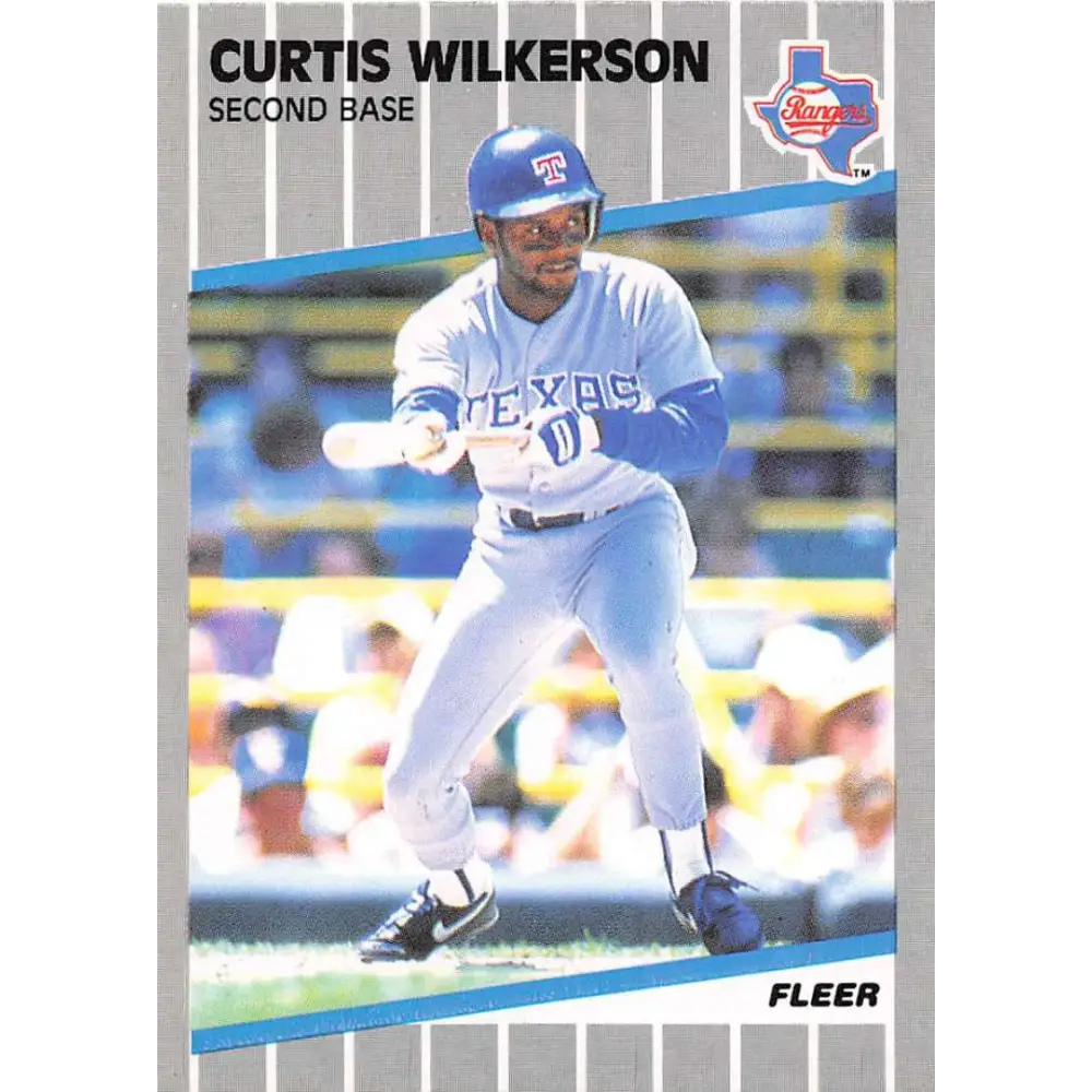 1989 Fleer #535 Curtis Wilkerson EX Excellent Texas Rangers Baseball Card  Image 1