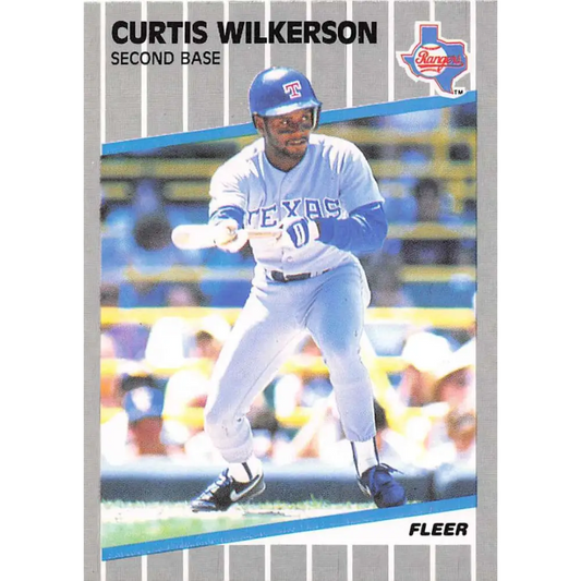 1989 Fleer #535 Curtis Wilkerson EX Excellent Texas Rangers Baseball Card  Image 1