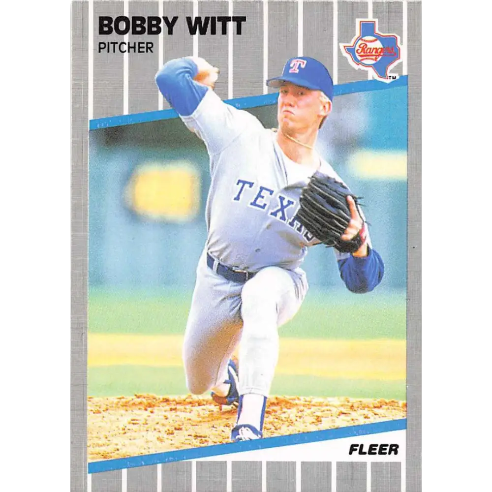 1989 Fleer #537 Bobby Witt EX Excellent Texas Rangers Baseball Card  Image 1