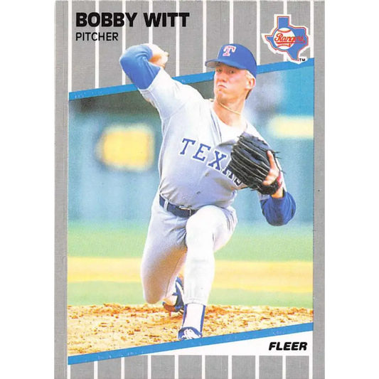 1989 Fleer #537 Bobby Witt EX Excellent Texas Rangers Baseball Card  Image 1