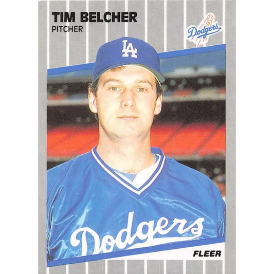 1989 Fleer #54 Tim Belcher EX Excellent Los Angeles Dodgers Baseball Card  Image 1