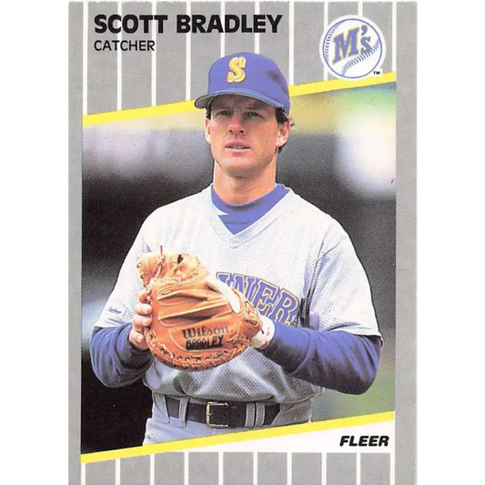 1989 Fleer #540 Scott Bradley EX Excellent Seattle Mariners Baseball Card  Image 1