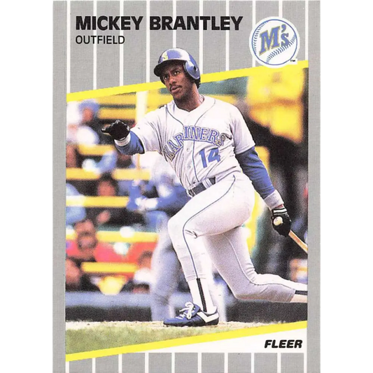 1989 Fleer #541 Mickey Brantley EX Excellent Seattle Mariners Baseball Card  Image 1
