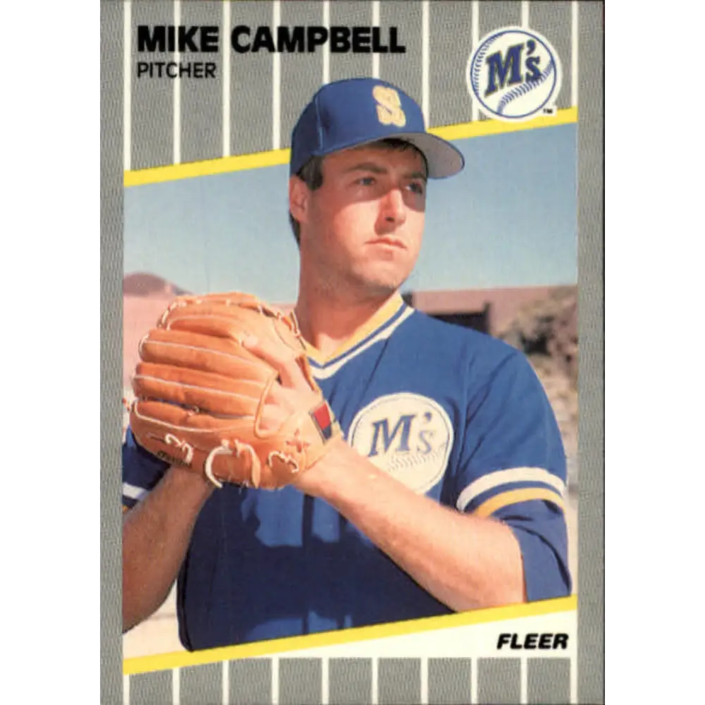 1989 Fleer #543 Mike Campbell EX Excellent Seattle Mariners Baseball Card  Image 1