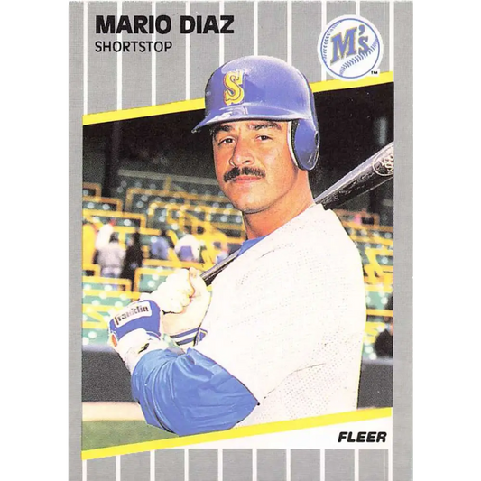 1989 Fleer #547 Mario Diaz EX Excellent Seattle Mariners Baseball Card  Image 1