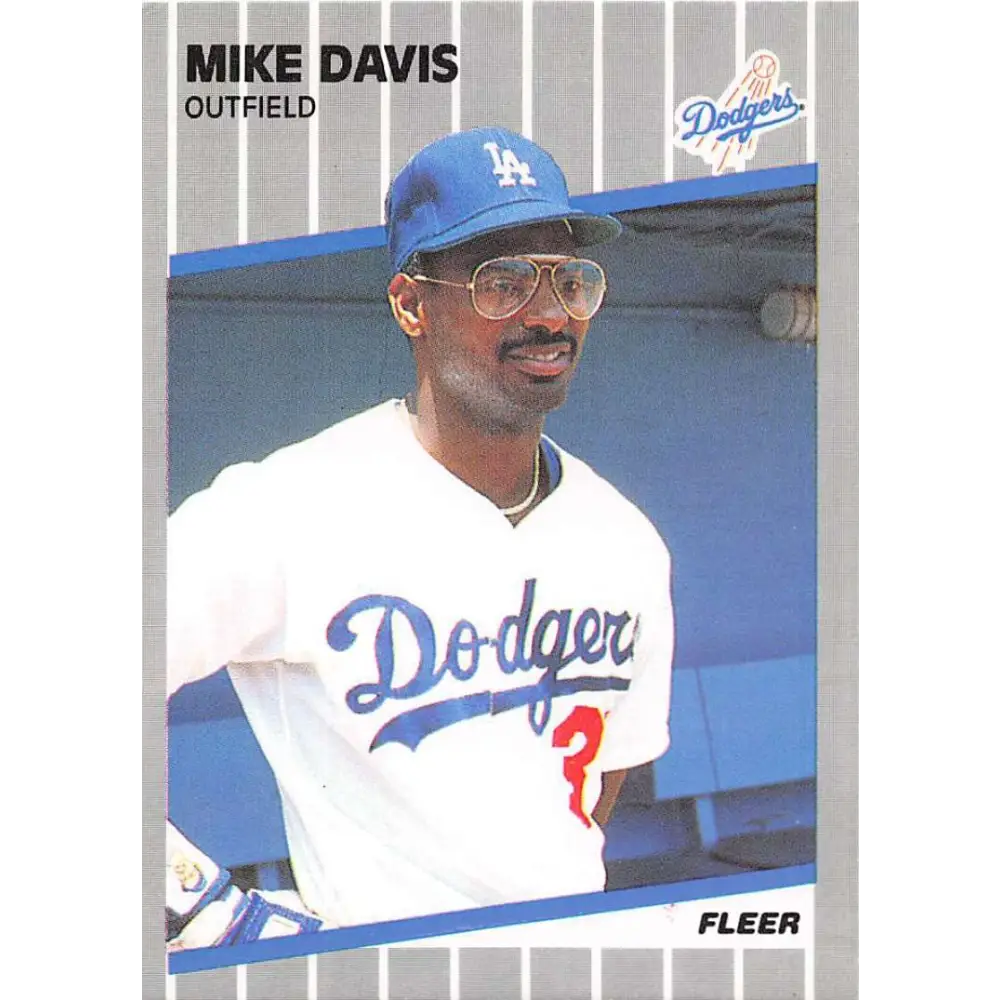 1989 Fleer #55 Mike Davis EX Excellent Los Angeles Dodgers Baseball Card  Image 1