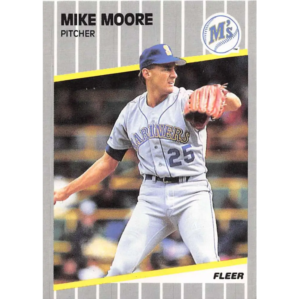 1989 Fleer #554 Mike Moore EX Excellent Seattle Mariners Baseball Card  Image 1