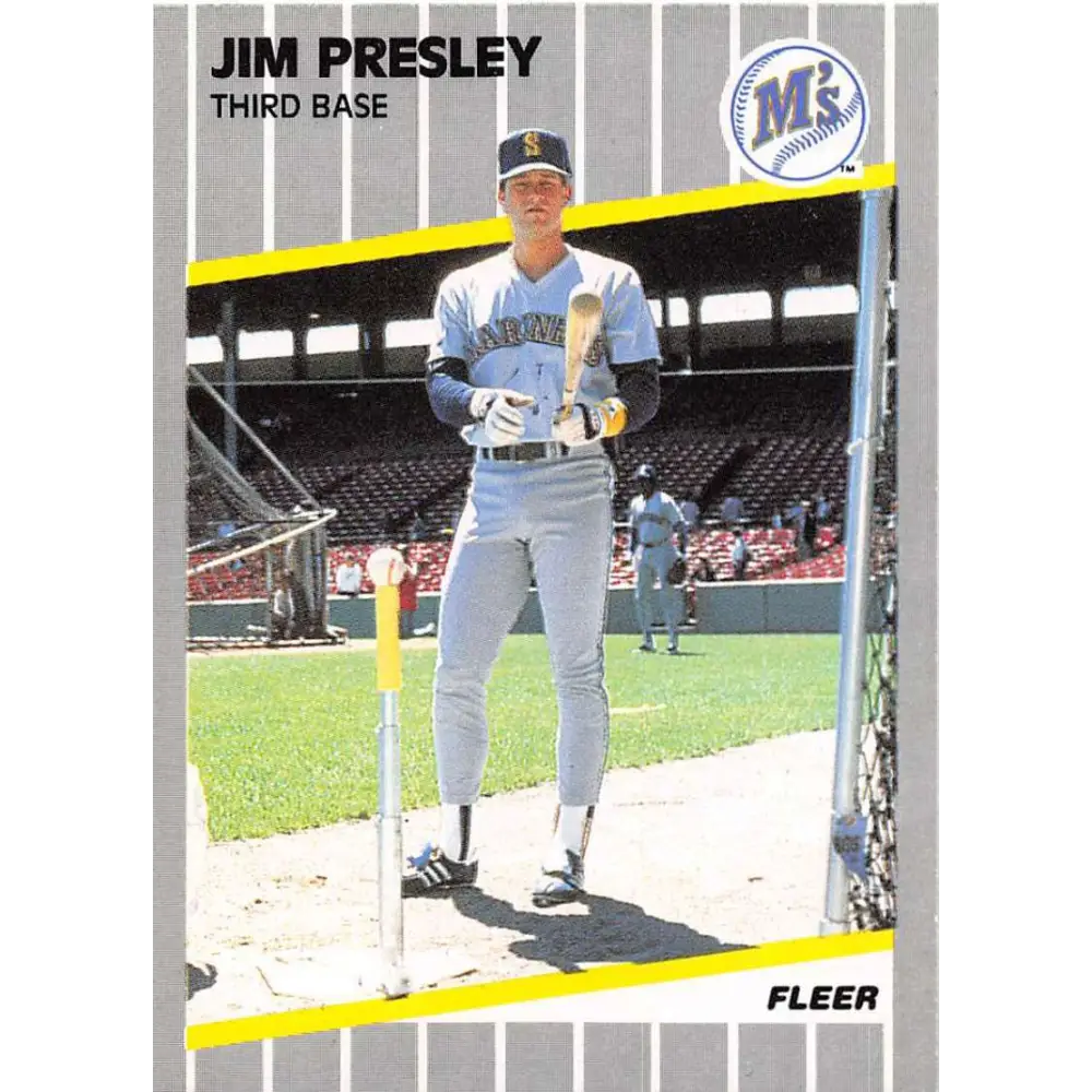 1989 Fleer #555 Jim Presley EX Excellent Seattle Mariners Baseball Card  Image 1