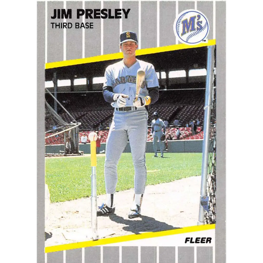 1989 Fleer #555 Jim Presley EX Excellent Seattle Mariners Baseball Card  Image 1